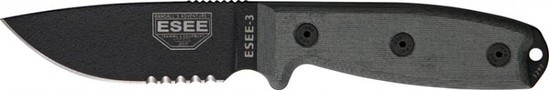 ESEE Model 3 Part Serrated. - Click Image to Close