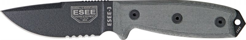ESEE Model 3 Part Serrated. - Click Image to Close